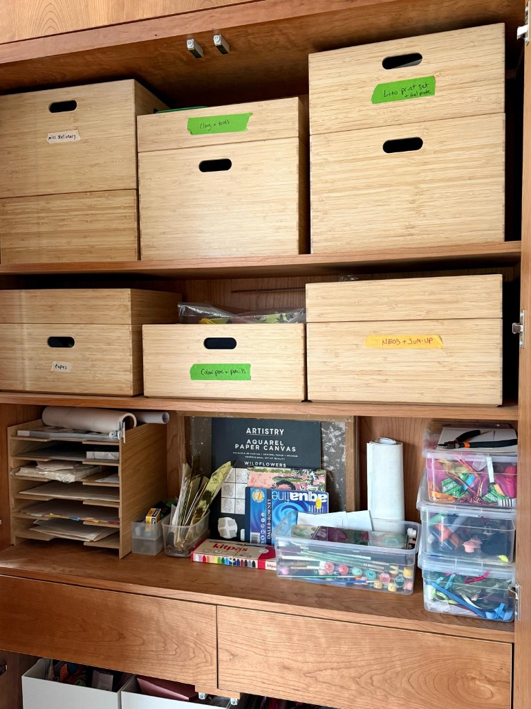 Art and craft supplies cabinet